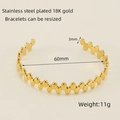 Bracciale rigido vintage in acciaio inossidabile placcato oro 18K con design intrecciato - Stile a Maglie Ovali (ZXG663)