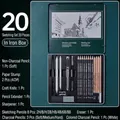 Professional 20-piece sketching and drawing pencil set in a durable metal tin box - Model SM-083 / 20-Piece Set