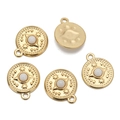 Dettaglio di ciondoli a bussola placcati in oro 18K con pietra naturale e stella sbalzata - Base d'Oro / Bianco