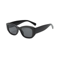 Retro black square sunglasses with thick frames and dark lenses for a bold fashion look - Black Frame Grey Lens