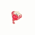 Detailed view of a cute red cartoon lobster brooch with elegant golden metal edging - Red Lobster (Alloy Style)