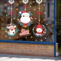 Christmas window decals featuring Santa, reindeer and snowman for festive shop decoration - XH6296 (45*60CM)