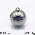 Polished silver stainless steel hollow sphere pendant with 25mm diameter for jewelry - 25mm Steel Ball Pendant (KP58096-Z)