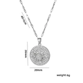 Silberne Sonnenanhänger-Halskette mit Zirkonia, Maße 40+5 cm und Breite von 20 mm - Silber