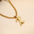 Minimalist 18K gold plated stainless steel necklace with cursive letter K pendant - Letter X (Pendant Only)