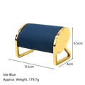 Golden metal watch stand with deep blue velvet pillow for jewelry counter display - Dark Blue
