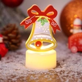 Luce notturna LED a campana di Natale con fiocco rosso e luce calda per decori - Campana