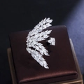 Anello aperto ali d'angelo in argento con zirconi marquise su scatola regalo - Argento (Aperto)
