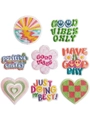 Set di toppe ricamate colorate con slogan Good Vibes Only e vari motivi a cuore - Set di 8 (Stili Misti) (C3XL-76-YT)