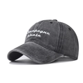 Casquette de baseball en coton délavé gris foncé avec texte Champagne please brodé - Réglable / Noir Lavé