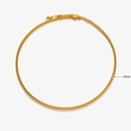 Collar de cadena trenzada dorada de 3mm en acero inoxidable con cierre de langosta - 3mm-60cm / Dorado
