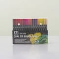 36-color dual tip brush pens set with 0.4mm fine and 1-2mm soft fiber nibs in a box - 36 Colors/Boxed