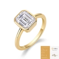 Minimalistischer Goldring aus 925er Silber mit Moissanit und GRA-Zertifikat - US Größe 9 / Moissanit 7*9mm (mit GRA-Zertifikat)