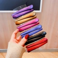 Set of six matte metal duckbill hair clips in purple, gold, blue, and red on display - 8# 9.5cm Large Metallic