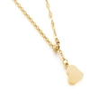 Minimalist 18K gold-plated heart pendant necklace with high-polish spherical slide clasp - Gold Color Adjustable Bead Heart Style (KN118860-Z)