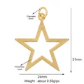 Golden cutout pentagram star pendant charm with matte finish for DIY jewelry - Hollow Star / Gold