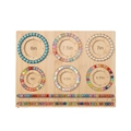 Wooden jewelry design board with six circular grooves for DIY bracelet making - 26.5*20*1cm (Weight 351g)
