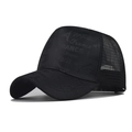 Gorra trucker negra de malla con letras France Paris en relieve y parte trasera aireada - Celosía Negra