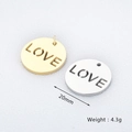 Colgante LOVE pata de perro en acero inoxidable de 20mm, acabados oro y plata - Color Acero-Estilo B Colgante (KLJ7112-Z)