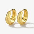 Orecchini a cerchio minimalisti in argento S925 con design a filo placcato oro lucido - Cerchio (Est 13mm Int 8.5mm) / Cerchio Oro Texturizzato