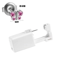 Disposable 316L stainless steel ear piercer tool with pink crystal butterfly stud - Silver-Pink Zircon