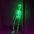 Esqueleto decorativo de cuerpo completo con luz verde para decoración de Halloween - Versión Luminosa