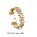Bague réglable en acier inoxydable doré avec charmes cylindriques colorés en émail - Bague Ouverte Cylindre en Émail Coloré