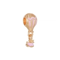 Cartoon pink enamel hot air balloon pendant in gold finish for DIY charm bracelets - Gold/Pink
