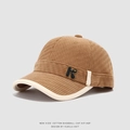 Toddler corduroy baseball cap with K label and contrast brim for ages 1-4 - 50cm (1-3 Years) / Coffee