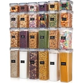24-piece airtight food storage container set with labels for kitchen organization - 24-Piece Set Container (0.8L*6+1.4L*6+2.0L*6+2.8L*6)