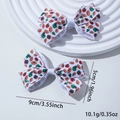 Set van twee witte haarstrikken met rugby- en helmprint voor meisjes inclusief afmetingen - 03# Wit met Helm & Football