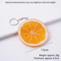 Realistic orange slice keychain with PVC texture and silver ring on white background - 7.5cm Large Orange Lemon Slice - Keychain