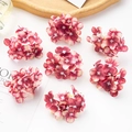 Artificial hydrangea flower heads for DIY crafts, wedding decor, and hair accessories. - Dark Red