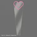 Rose pink transparent flower packaging bag with heart design and LOVE print 50pcs - Heart Single Bag-Rose Pink / 50Pcs/Bag