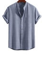 Camicia con Collo alla Coreana Blu Grigio (XCS02425052603)