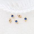 Macro shot of gold-plated connectors with blue zircon gemstones for DIY jewelry - 14# Connector (Double Loop)