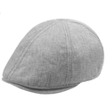 Béret gris en coton et lin pour homme avec tissu tissé respirant et ajustable - Ajustable (57-61cm) / Gris clair
