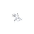 Clou de cartilage en argent S925 avec trois feuilles en zircon marquise et fermoir - Triple Feuille #11