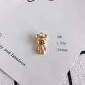 Dettaglio ciondolo orso dorato 17x9mm con indicazione di peso 1,51g e dimensioni - 6# Orso Lucidato 3D