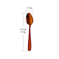 Polierter rot-oranger Edelstahllöffel, 13,5 cm lang und 19,4 g schwer für Desserts - Dünn 13.5cm / Magisches Rot