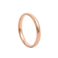 Polished 2mm rose gold stainless steel simple band ring shown on a clean white background - US 6 / 2mm / Rose Gold