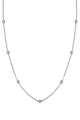 Close-up of minimalist silver snake chain necklace featuring polished metal round beads - Round Bead Chain Bracelet / Silver