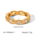 Detail shot of heart-shaped zircon gold ring with size 0.45cm and weight 3.3g - Gold Water Drop Bezel Style (HC-R30604-7)