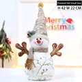 Christmas plush snowman figure with gold leaf detail and sequins, 42cm height - Small Pointy Hat