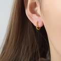 Grandi orecchini a cerchio minimalisti in acciaio inossidabile placcato oro 18k - 1.3cm / Oro