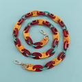 DIY acrylic bag strap in red, yellow, and blue resin links with gold lobster clasps - B302-D Red Blue Yellow Mixed