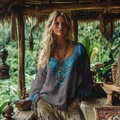 S Dark Grey Blue Embroidery