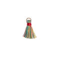 Colorful cotton tassel pendant with gold metal ring for DIY keychain and bag accessory - Colorful