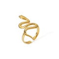 Macro shot of the 18k gold-plated snake ring showing fine textures and scale details - Gold Snake Ring