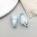 Pendentif boisson en résine bleue avec crème blanche pour création de bijoux - 1 Pièce de Coupe de Glace Sundae en Résine Bleu Lac